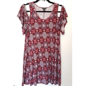 Cold Shoulder Short Sleeved Mini Dress